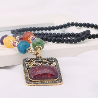 Handmade Agate Pendants Ethnic Stone Beads..