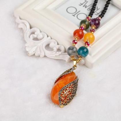 Handmade Agate Pendants Ethnic Stone Beads..