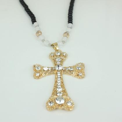 Fashion Cross Necklace Cross With Crystal Necklace..
