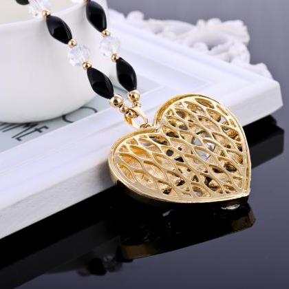 The Heart Shape Diamond Necklace,fashion Girl..