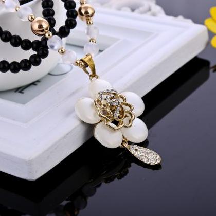 women chain flower style necklace,f..