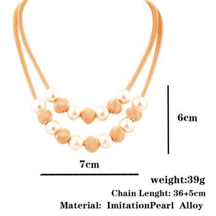 Women Short Luxury Pearls Necklace Fashionable..