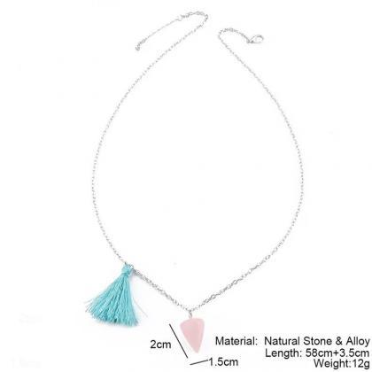 Women Fashion Natural Jade Triangle Cone Energy..