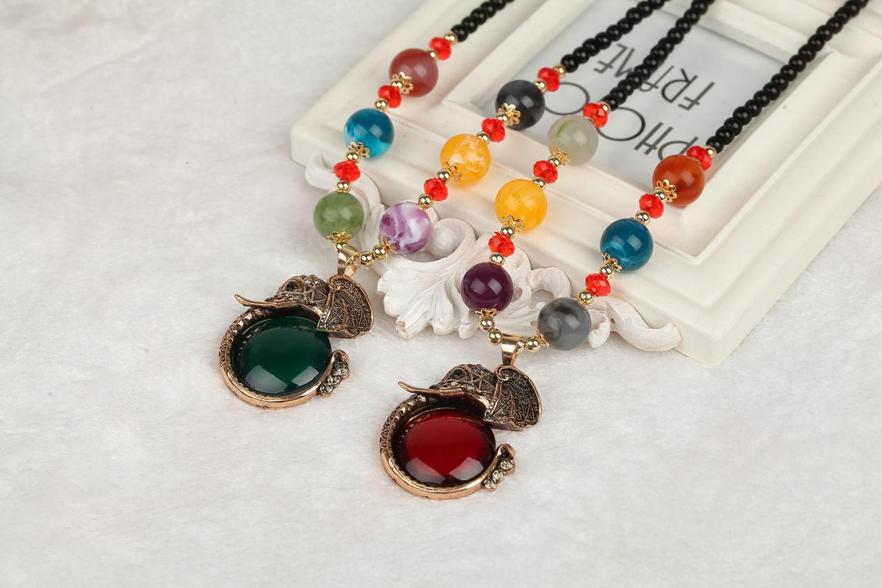 Handmade Agate Pendants Ethnic Stone Beads Original Long Necklaces For Women Trendy Party Jewelry Accessories Gift 175