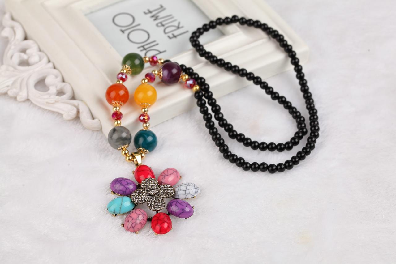 Handmade Agate Pendants Ethnic Stone Beads Original Long Necklaces For Women Trendy Party Jewelry Accessories Gift 303