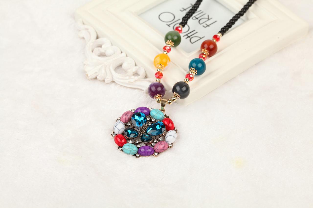 Handmade Agate Pendants Ethnic Stone Beads Original Long Necklaces For Women Trendy Party Jewelry Accessories Gift 323