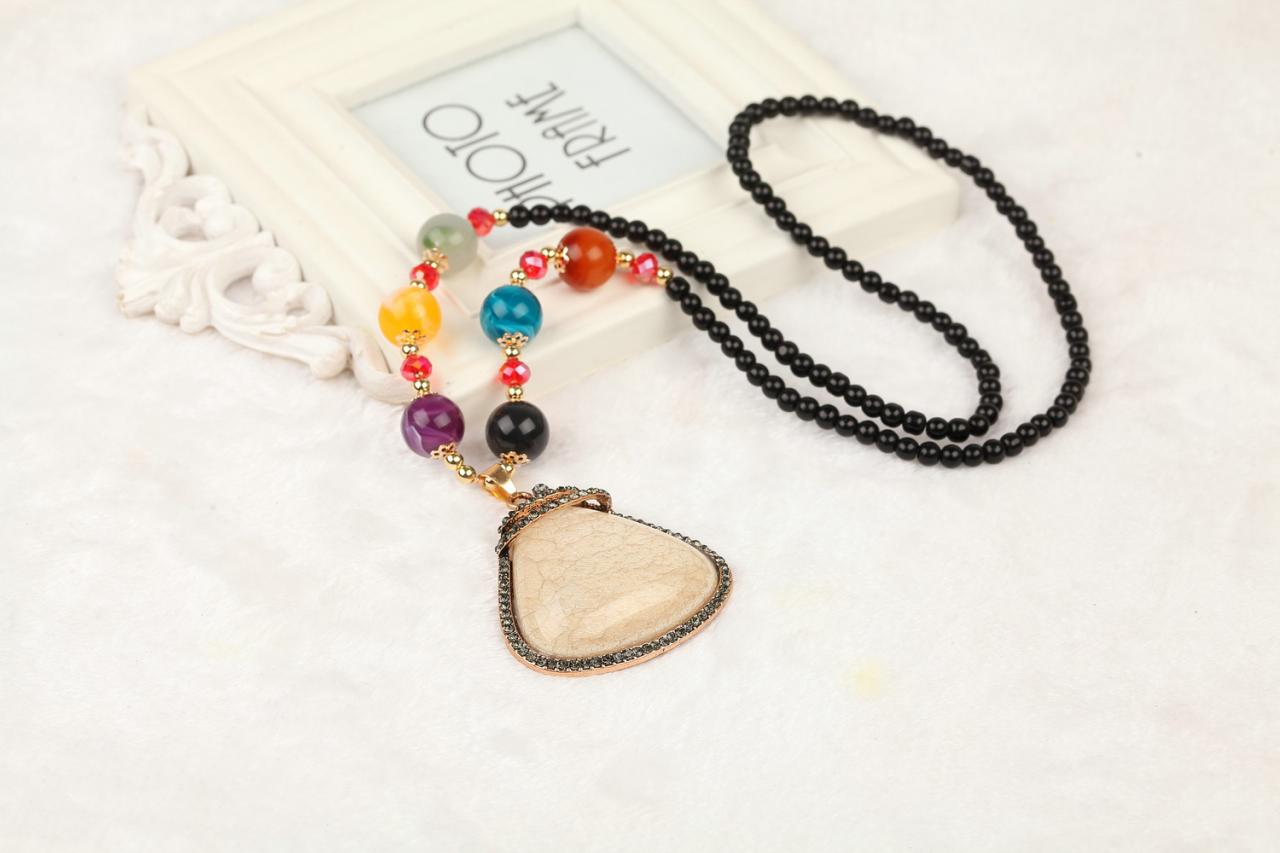 Handmade Agate Pendants Ethnic Stone Beads Original Long Necklaces For Women Trendy Party Jewelry Accessories Gift 324