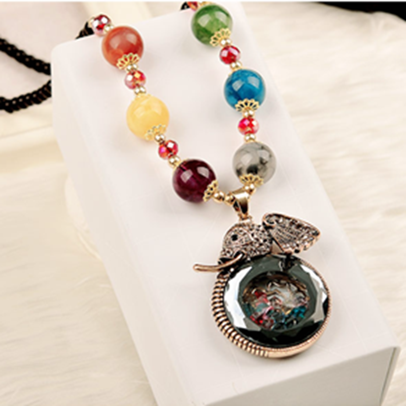 Handmade Agate Pendants Ethnic Stone Beads Original Long Necklaces For Women Trendy Party Jewelry Accessories Gift 326