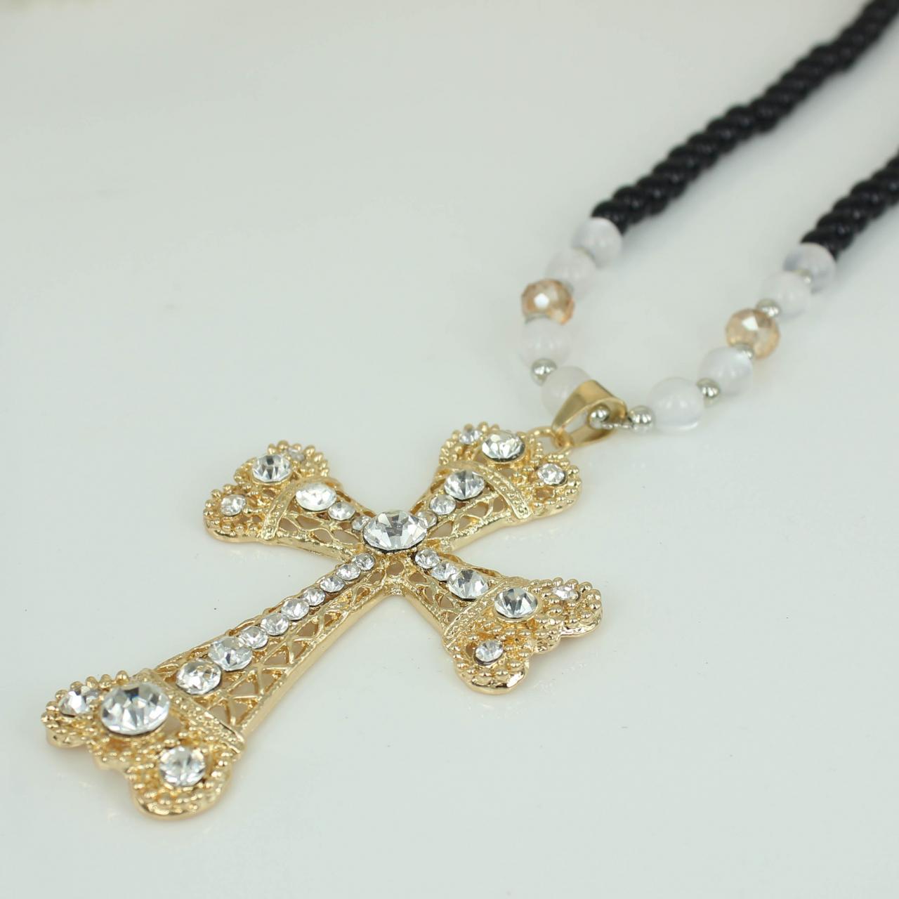 Fashion Cross Necklace Cross With Crystal Necklace Gift, Good Accessory For Men And Women