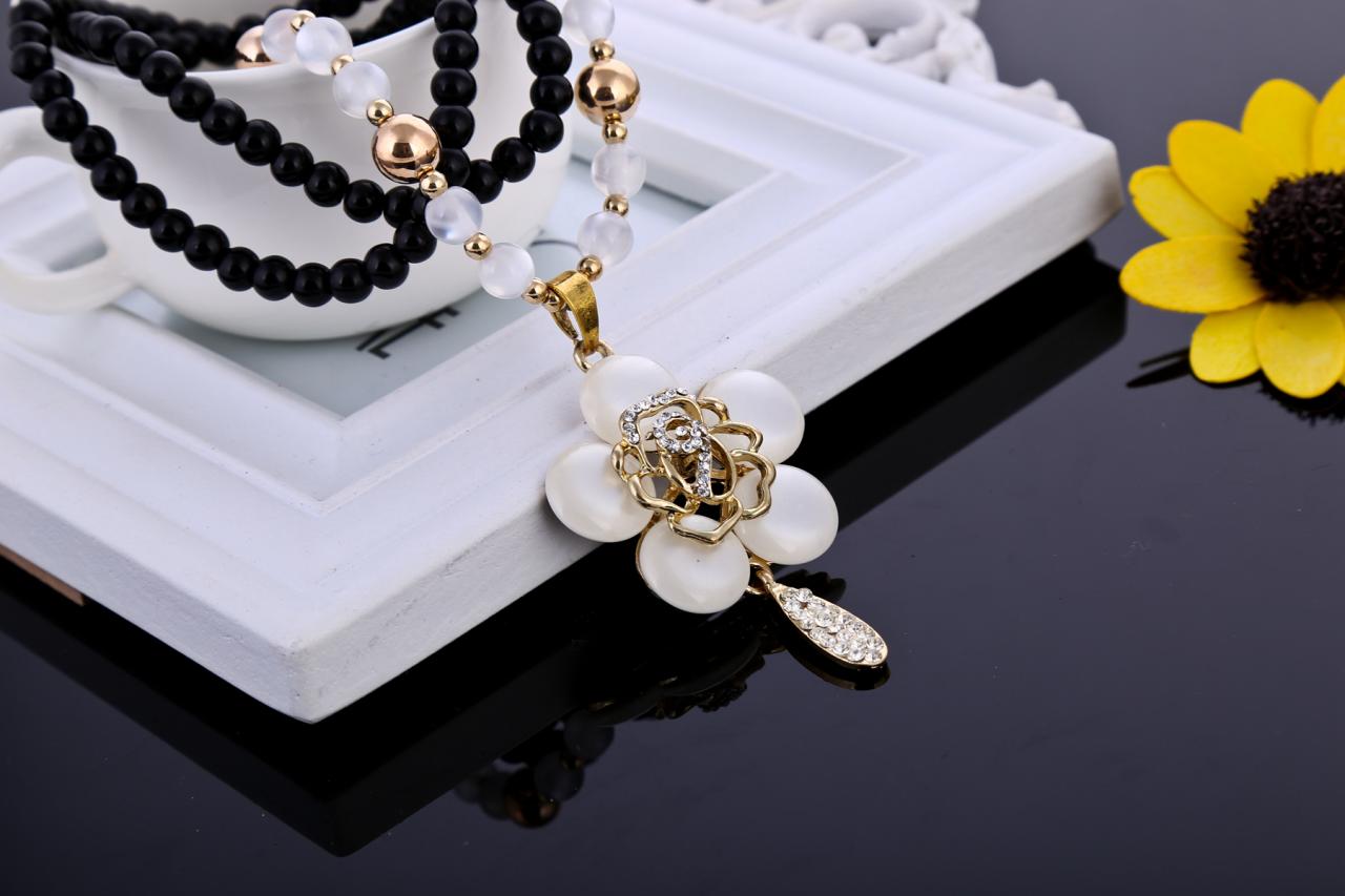women chain flower style necklace,fashion girl necklace birthday gift necklace