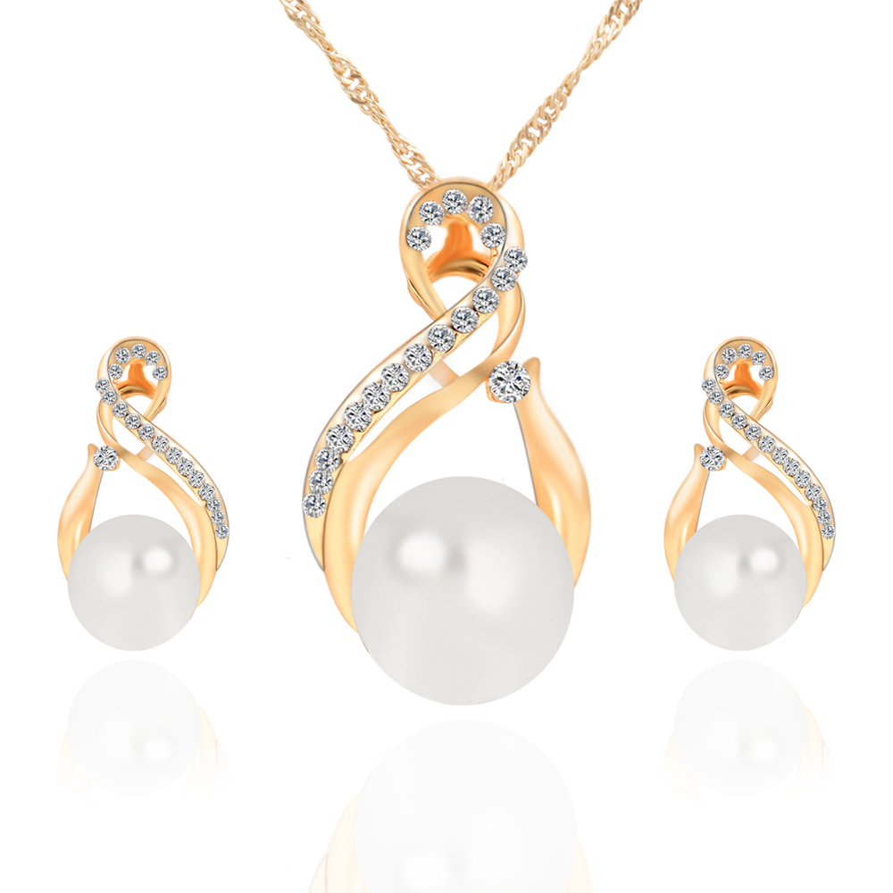 The Necklace Earrings Set Earrings Pendant Jewelry Set Combination Female Korean Jewelry Three Piece 42k20