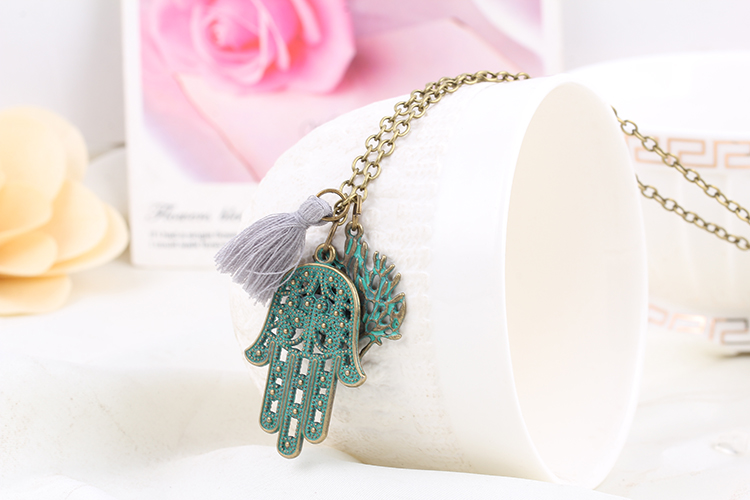 New lovers DIY retro Palm and Leaf Necklace personalized necklace 32H49