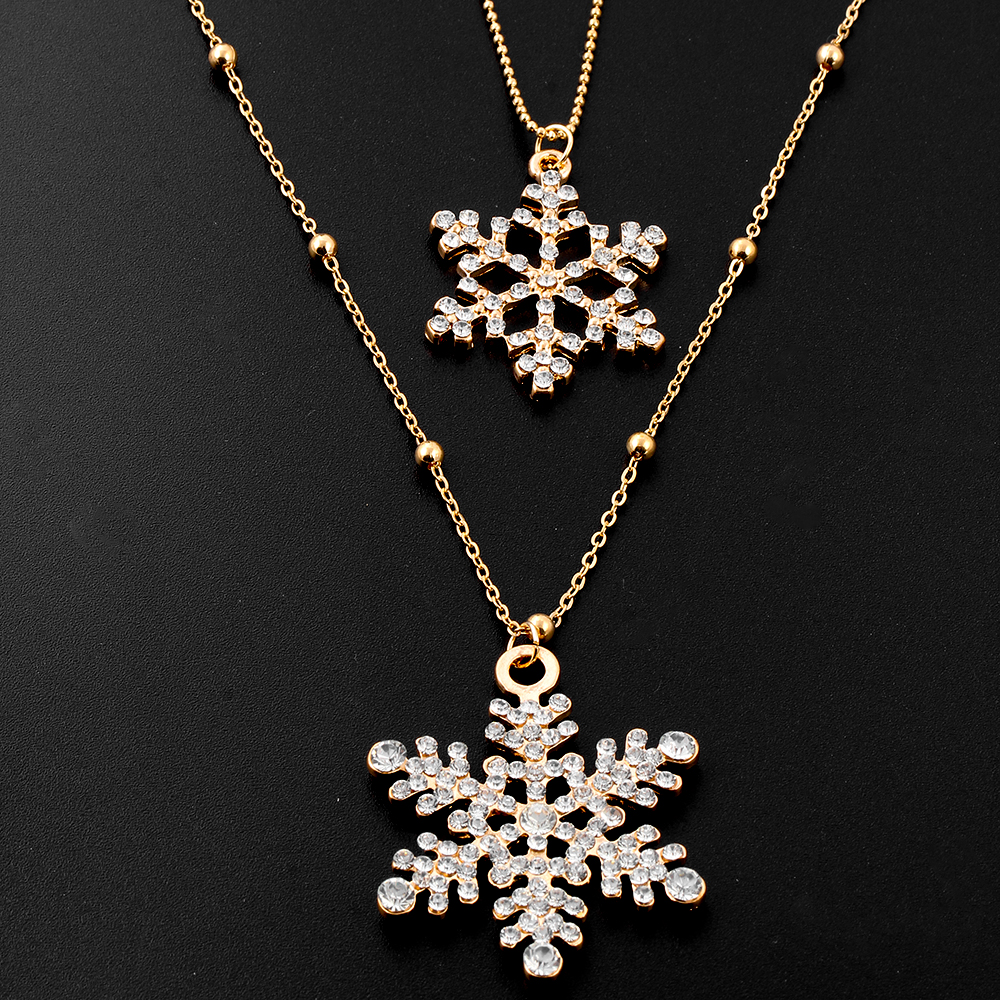 Women Fashion Necklace Diy Personalized Necklace Gold Snowflake Style 32l26