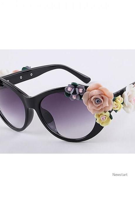 Fashion Women Ceramic Flowers Sunglasses Tourism Driving A Car Glasses Sv006557