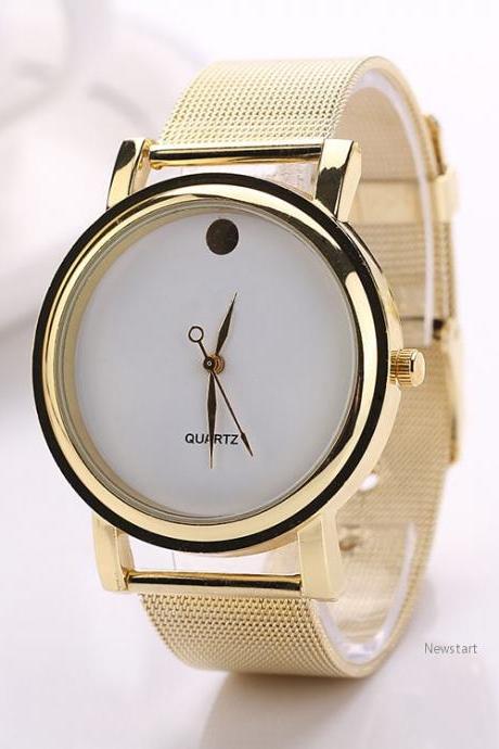 Hot Fashion Women&amp;#039;s Elegant Round Golden Alloy Belt Wrist Watch Sv019241