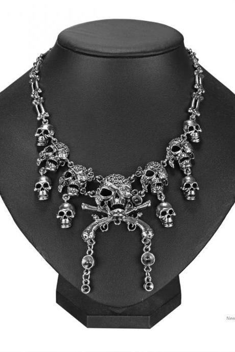 Fashion European Women's Vintage Style Tassel Metal Chain Necklace Pendant Sweater Choker SV021401
