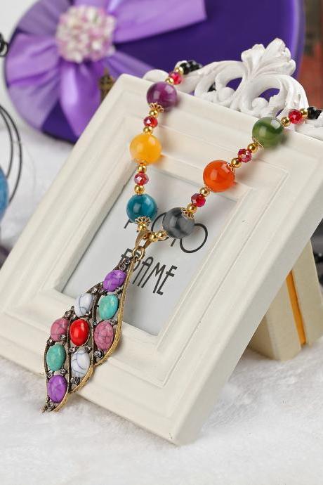 Handmade Agate Pendants Ethnic Stone Beads Original Long Necklaces For Women Trendy Party Jewelry Accessories Gift 299