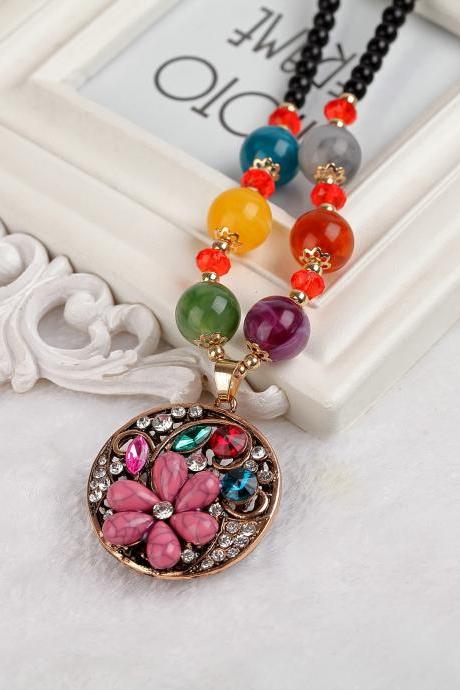 Handmade Agate Pendants Ethnic Stone Beads Original Long Necklaces For Women Trendy Party Jewelry Accessories Gift 300