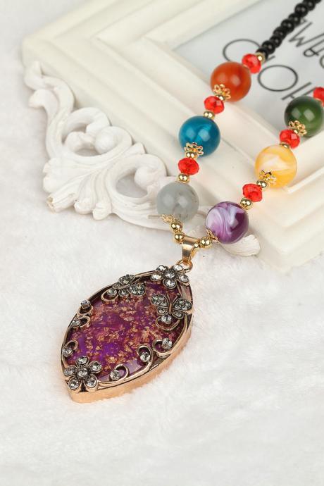  handmade agate pendants ethnic stone beads original long necklaces for women trendy party jewelry accessories gift 312