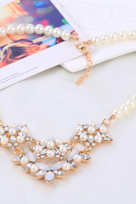 women short luxury pearls necklace fashionable party necklace wedding necklace 41M33