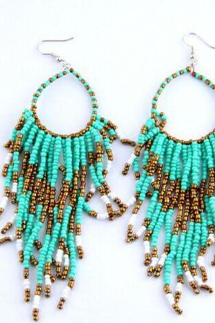Fashion Women Boho earrings,Concise Bohemia Vintage Beads Earrings 11c4