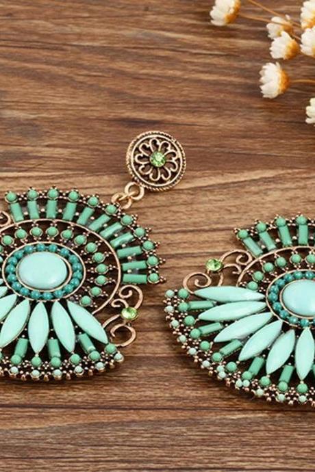 Fashion Women Boho earrings, Bohemia retro Earrings green color 11K34