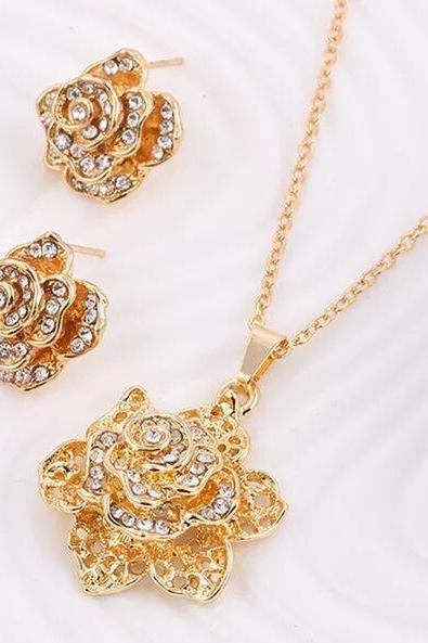 Fashion jewelry set wedding jewelry set necklace with earrings 42C52