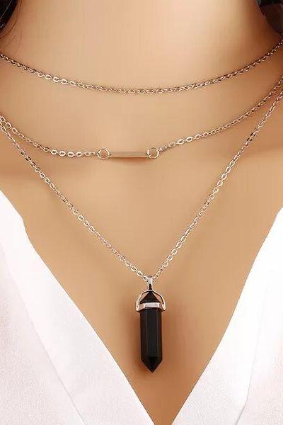 Women fashion necklace New Hot Fashion Gold Plated Fatima Hand Chain Bar Necklace Beads and Long Strip Pendant Necklaces Jewelry 